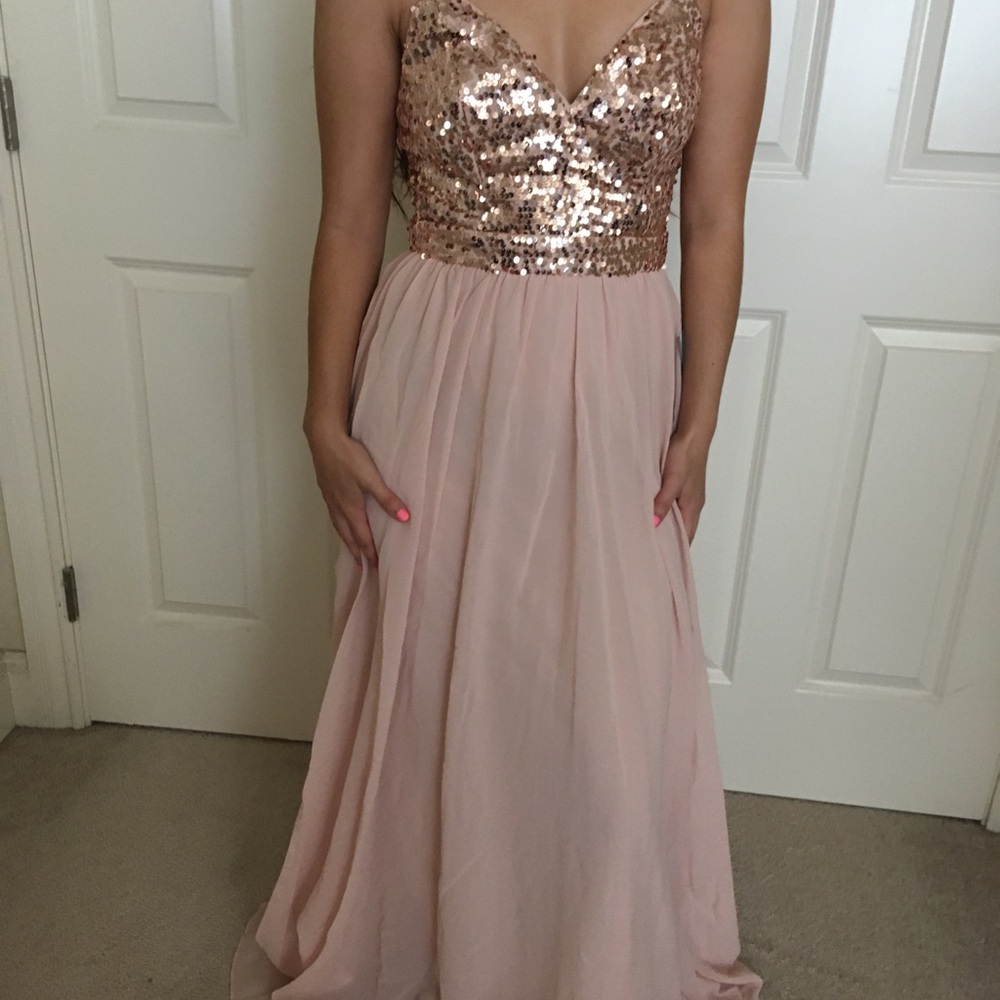 Prom Girl Dress - Rose Gold